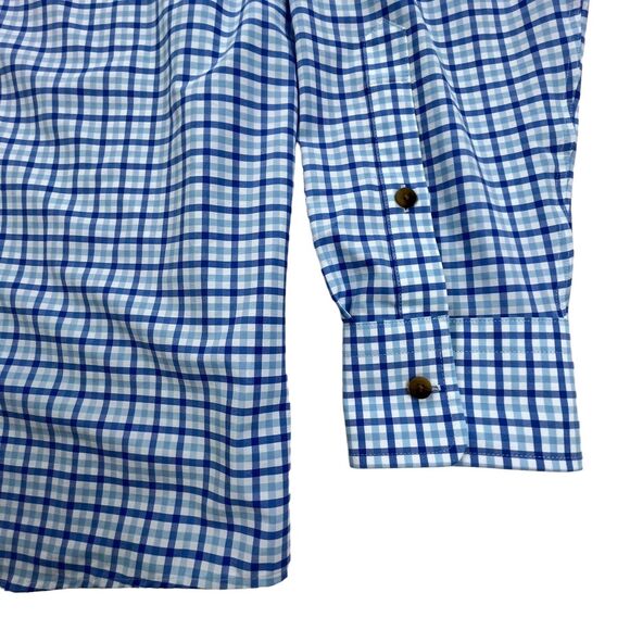 Peter Millar Performance Shirt XXL Blue Check Roll Tab Seaside Plaid Vented NWT - Picture 8 of 14